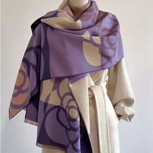SOLD OUT! Camellia Two-Sided Jacquard 
High Quality Purple Shawl / Wrap Scarf 😍